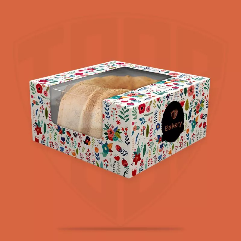 bakery boxes with window and logo